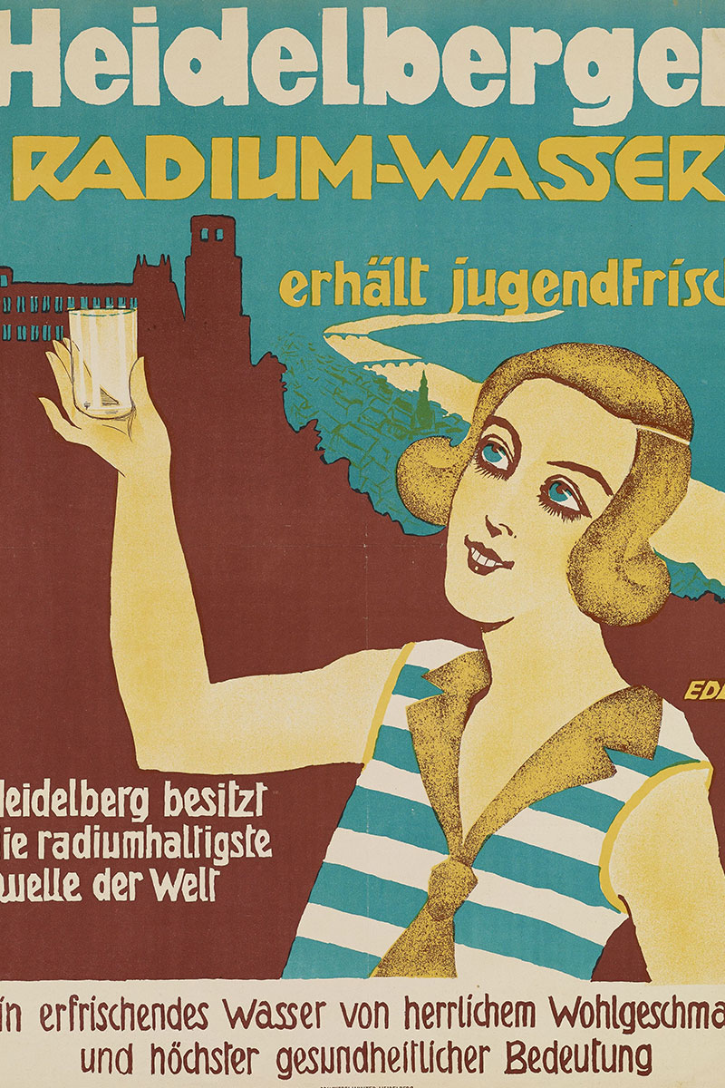 radium wasser heidelberg reiselust kurpfälzisches museum werbeplakat radium wasser heidelberg reiselust kurpfälzisches museum werbeplakat