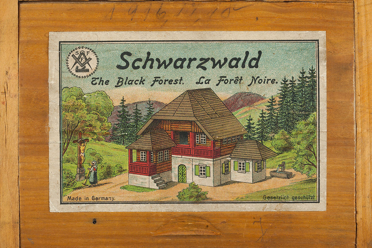 Schwarzwaldhaus Holzklötzchen bausatz 1916 reiselust kurpfälzisches museum Schwarzwaldhaus Holzklötzchen bausatz 1916 reiselust kurpfälzisches museum